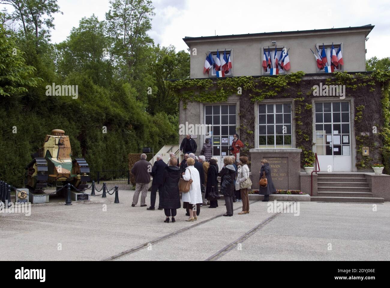 Museum mit dem Eisenbahnwaggon, in dem der Waffenstillstand des Ersten Weltkriegs 1918 unterzeichnet wurde, Compiegne, Frankreich. Frankreich. Stockfoto