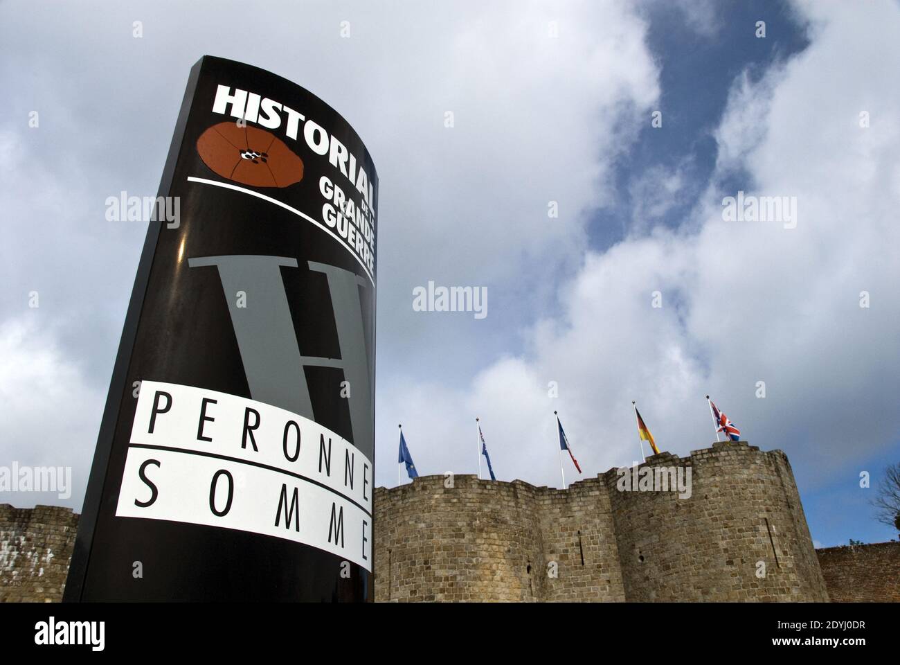 Das Historial de la Grande Guerre (Museum des Großen Krieges) in Peronne, Frankreich. Stockfoto