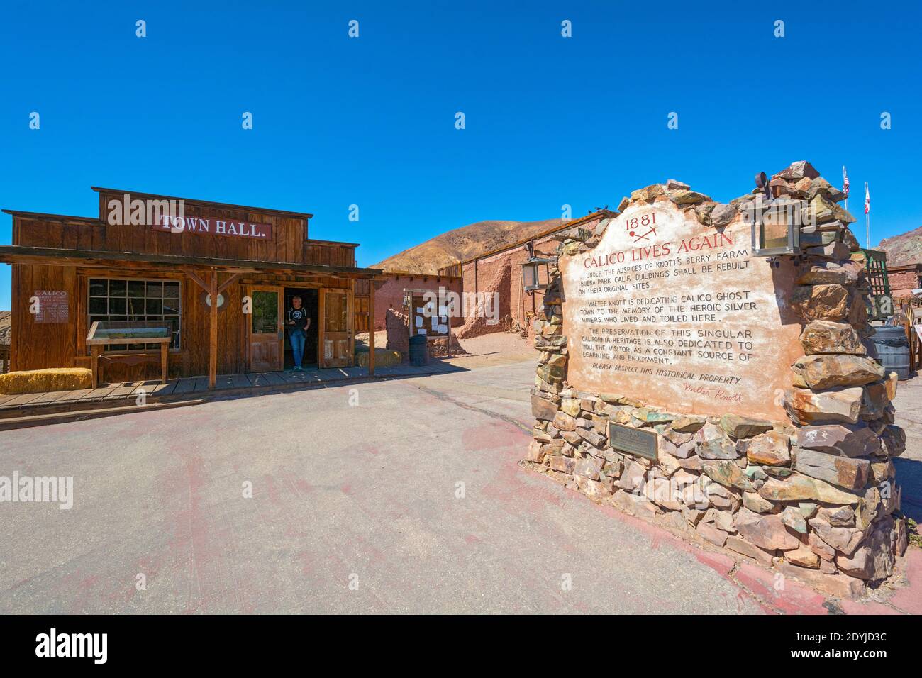 California, San Bernardino County, Calico Ghost Town, gegründet 1881 als Silberbergbaustadt Stockfoto