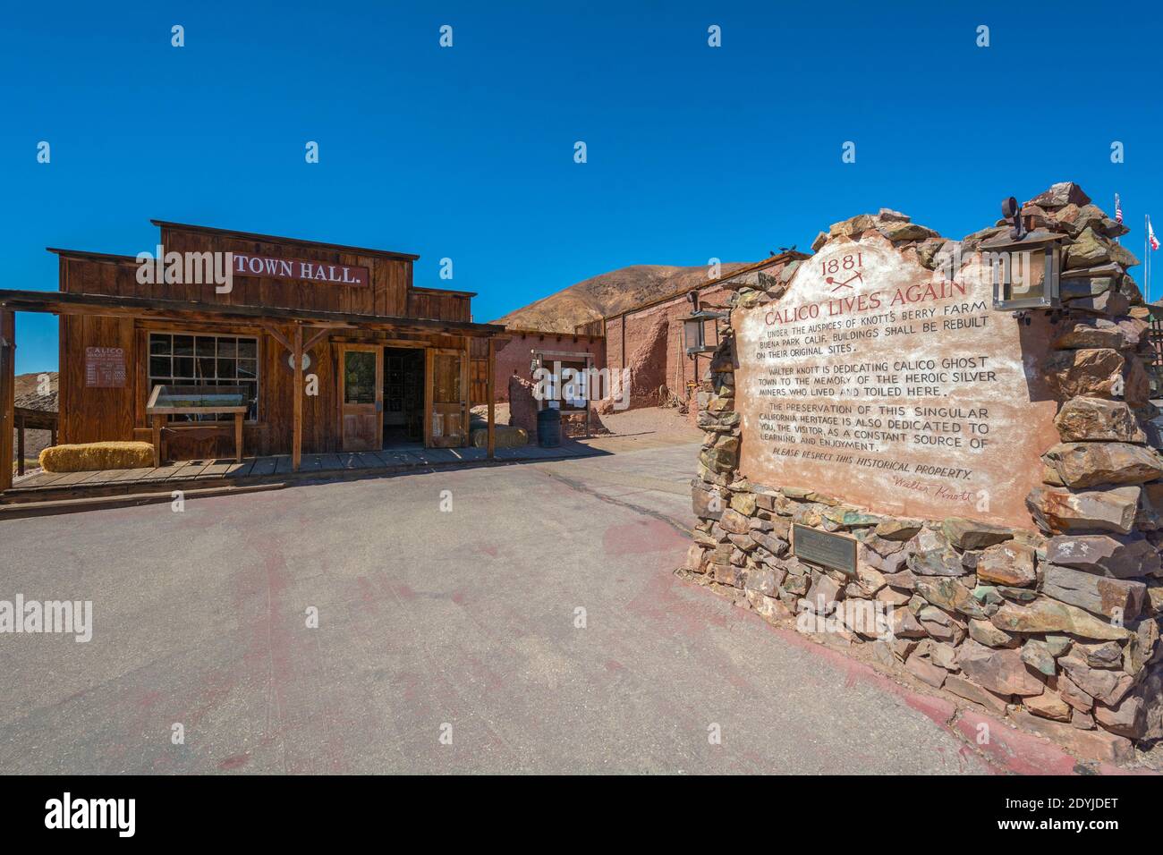 California, San Bernardino County, Calico Ghost Town, gegründet 1881 als Silberbergbaustadt Stockfoto