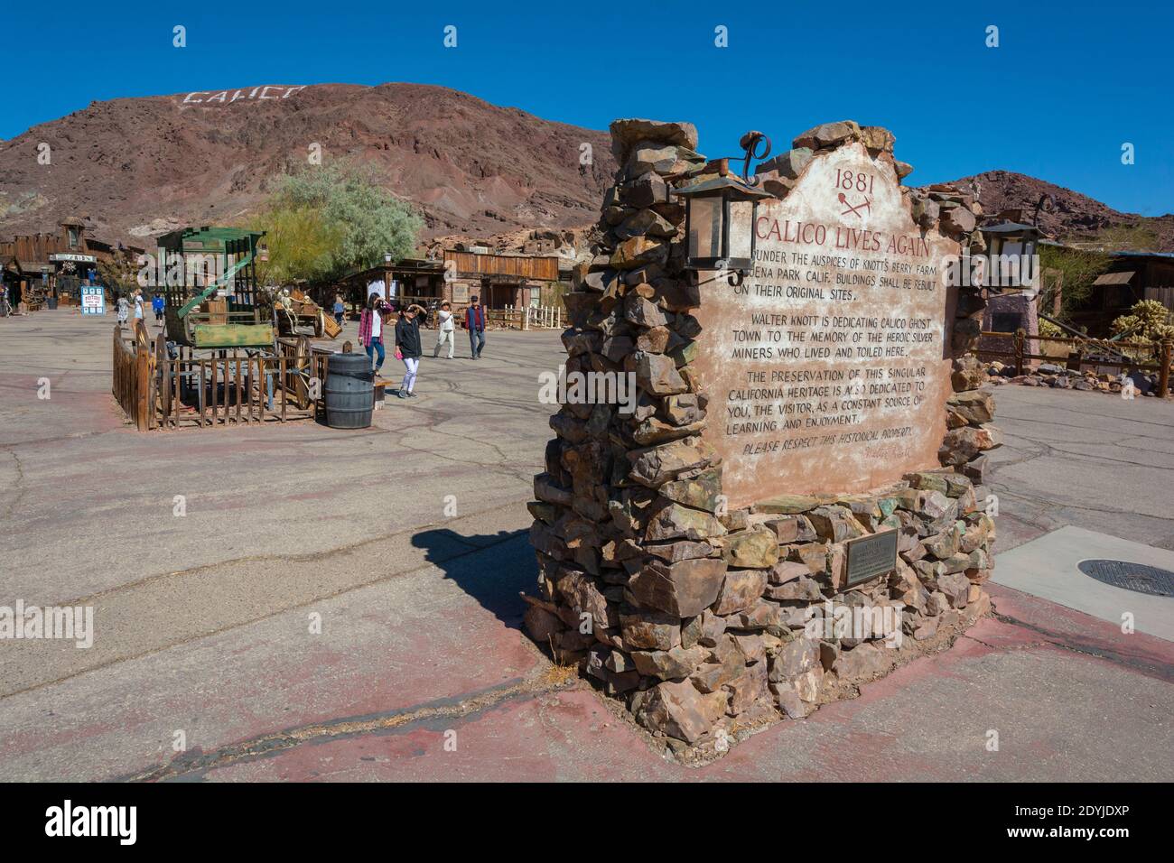 California, San Bernardino County, Calico Ghost Town, gegründet 1881 als Silberbergbaustadt Stockfoto