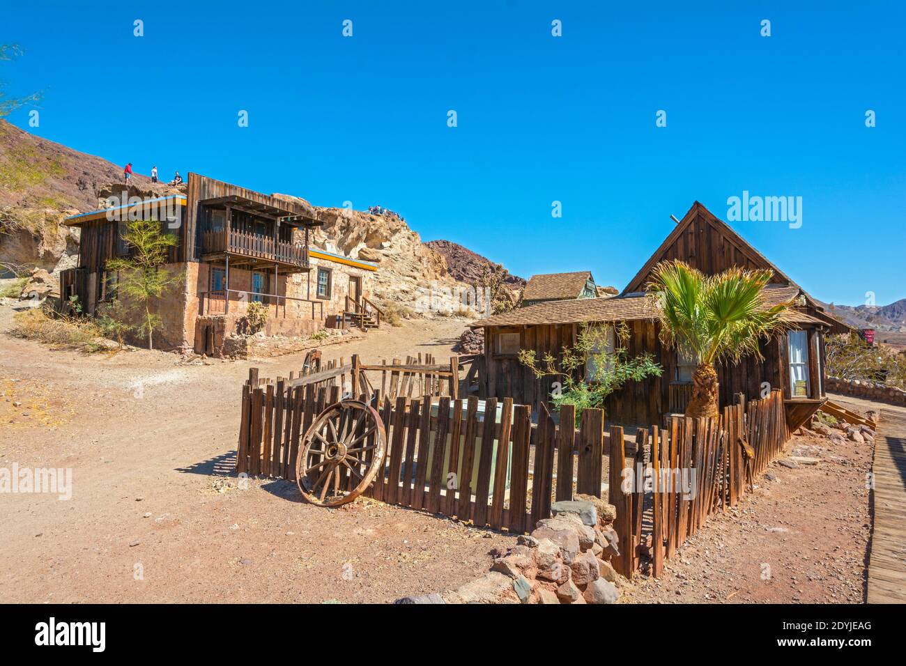 California, San Bernardino County, Calico Ghost Town, gegründet 1881 als Silberbergbaustadt Stockfoto