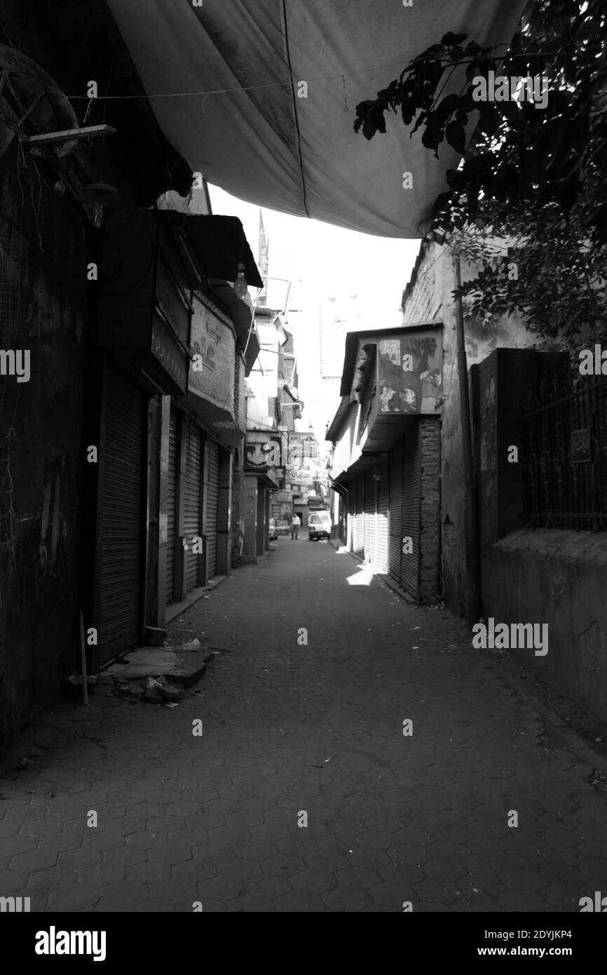 Ruelle vide du Souk au Caire Stockfoto