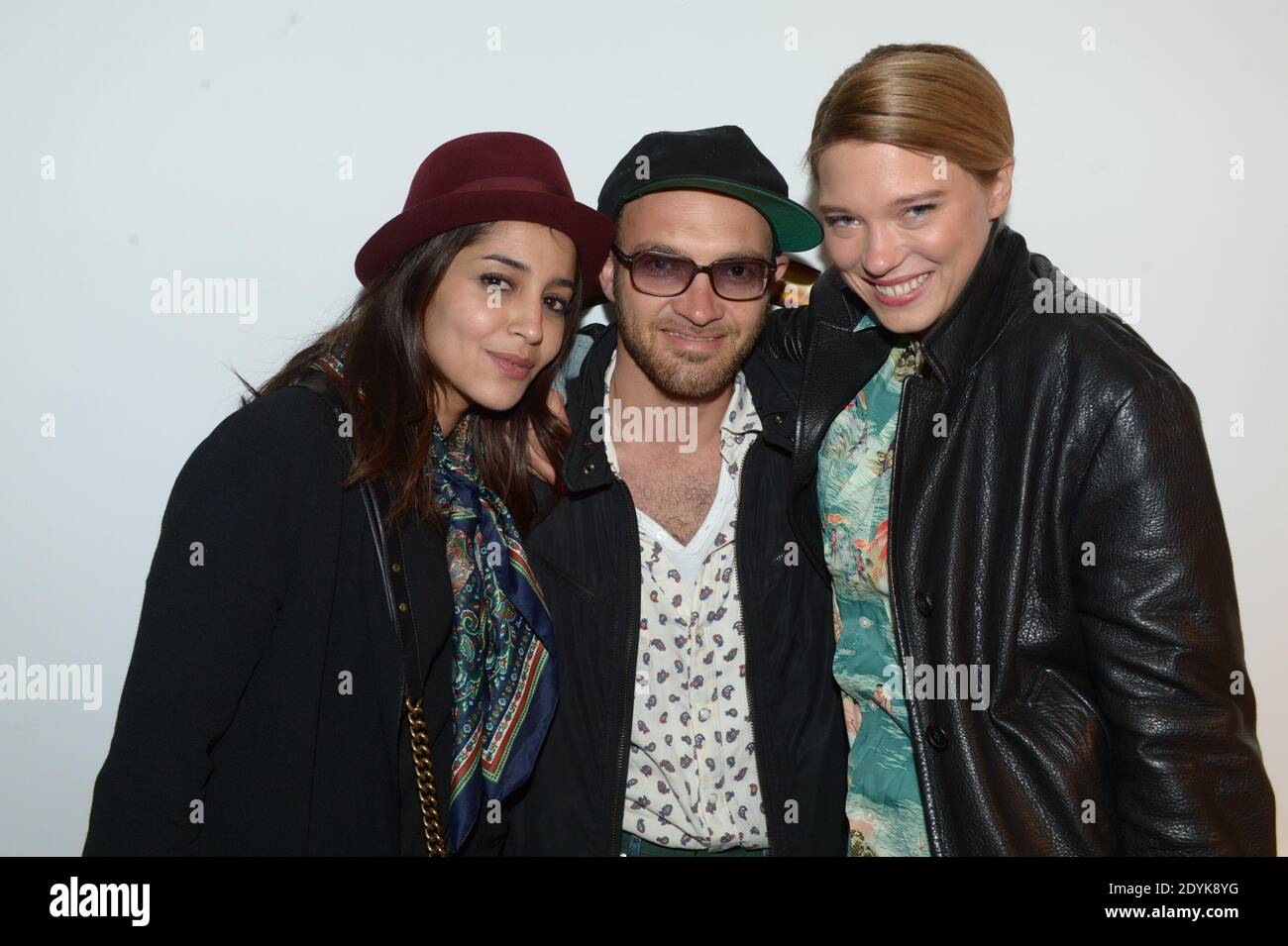 Leila Bekhti, Lionel Bensemoun und Lea Seydoux während der 'Grand Central' Film Party im La Plage Magnum im Rahmen der 66. Cannes Film Festival in Cannes, Frankreich am 18. Mai 2013. Foto von Rachid Bellak/ABACAPRESS.COM Stockfoto