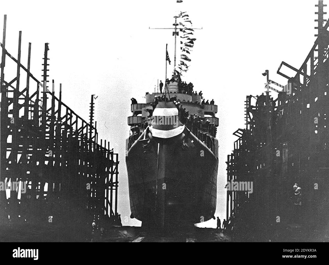 Start der USS Gardiners Bay (AVP-39) bei Lake Washington Shipyards Houghton Washington (USA) am 2. Dezember 1944 (19 Stockfoto