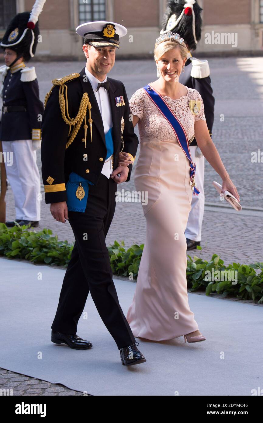 Sophie Gräfin von Wessex und Prinz Edward bei der Hochzeit der schwedischen Prinzessin Madeleine und Chris O'Neill in der Kapelle des Königspalastes in Stockholm, Schweden, 08. Juni 2013. Foto von Nicolas Gouhier/ABACAPRESS.COM Stockfoto