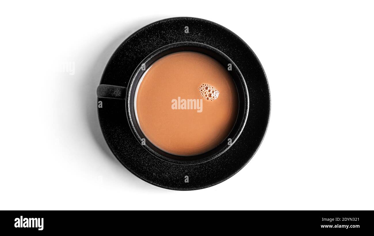 Kaffee mit Milch isoliert auf weißem Hintergrund. Hochwertige Fotos Stockfoto