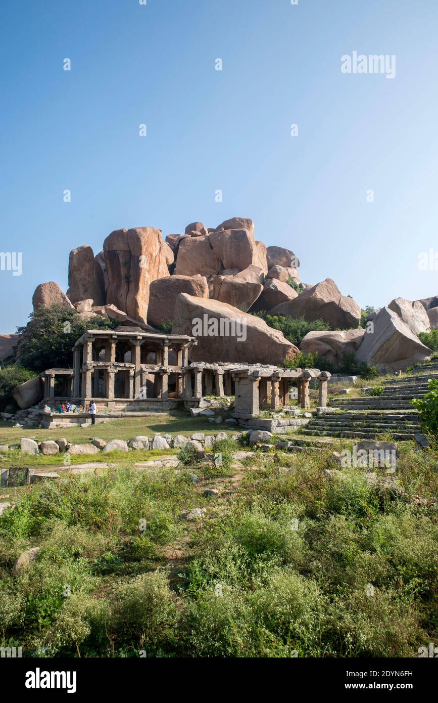 Hampi Ruinen - UNESCO-Weltkulturerbe Stockfoto