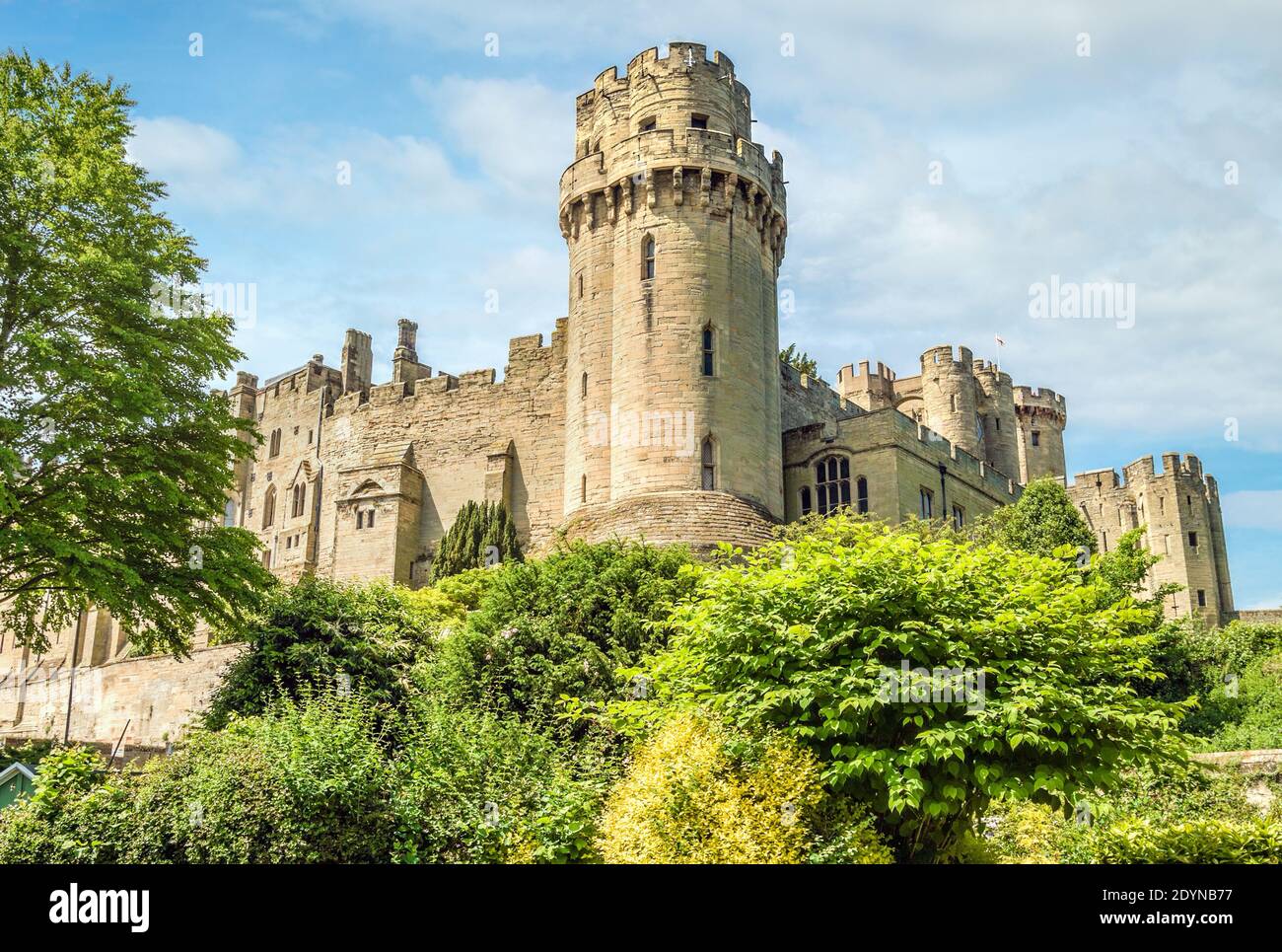 Mill Garden direkt unter Warwick Castle in Warwick, Warwickshire, England Stockfoto