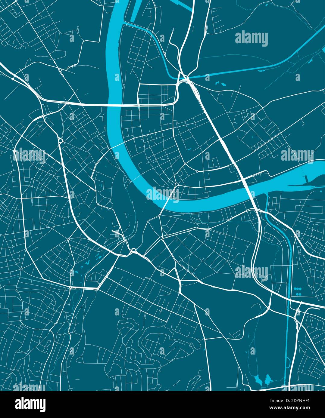Detaillierte Karte des Verwaltungsgebiets der Stadt Basel. Lizenzfreie Vektorgrafik. Stadtbild-Panorama. Dekorative Grafik Touristenkarte von Basel terriitor Stock Vektor