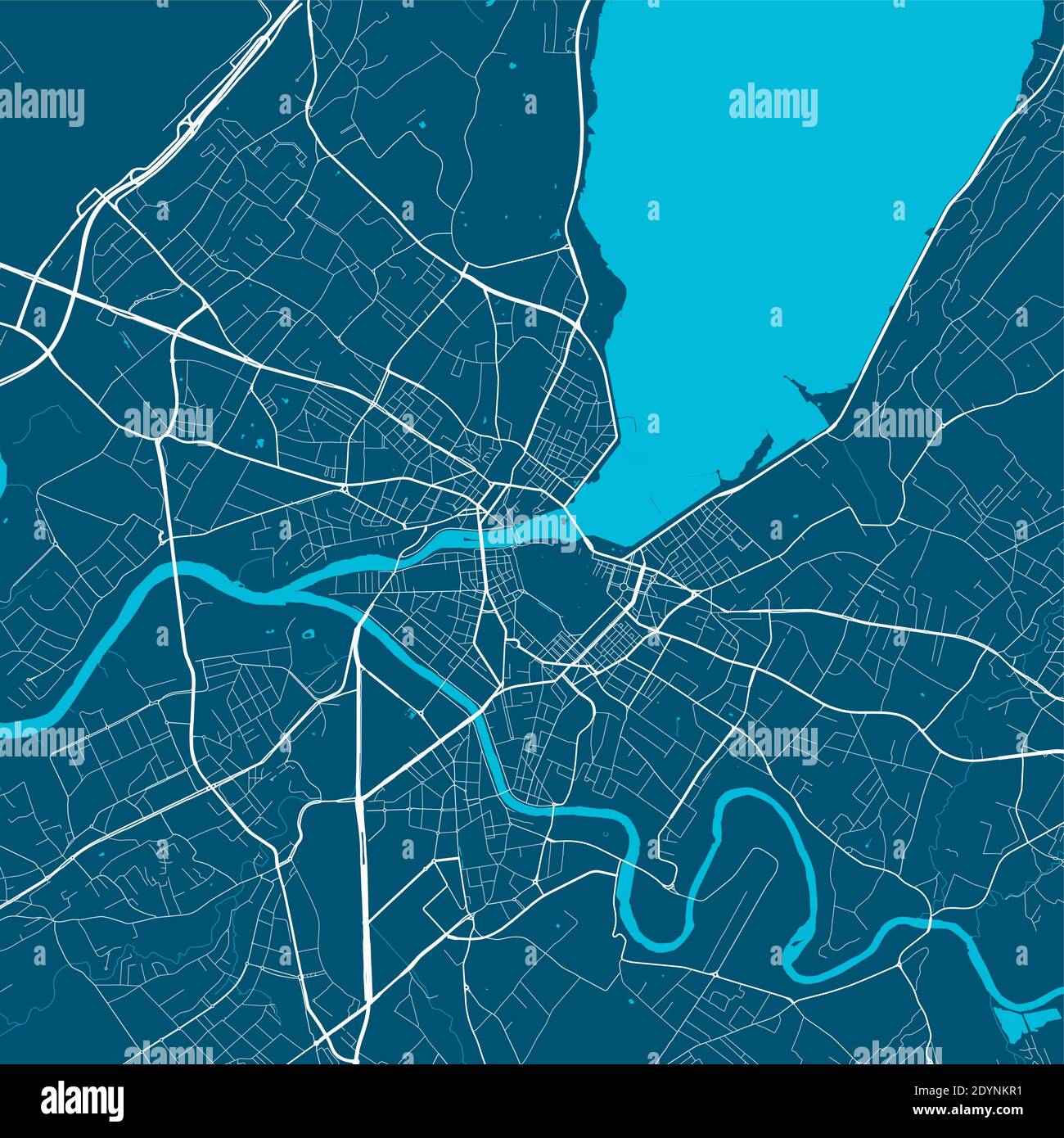 Stadtplan von Genf. Karte von Genf Stadtplan Poster. Vektor-Illustration der Genfer Karte. Stock Vektor