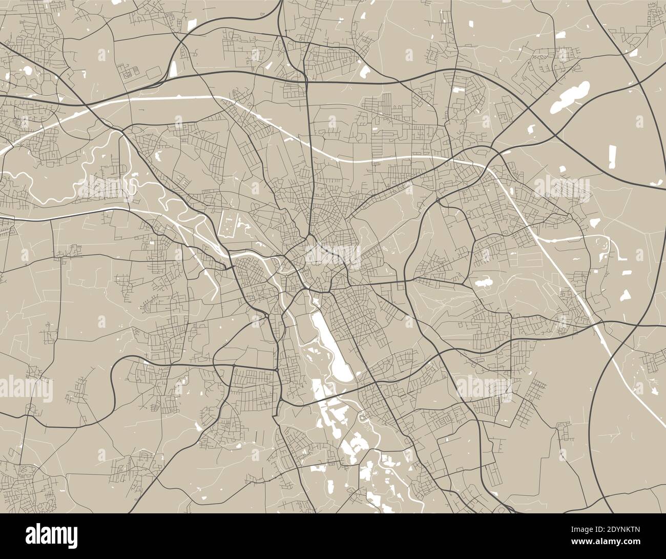 Stadtplan Hannover Poster. Karte von Hannover Stadtplan Poster. Kartenvektordarstellung Hannover. Stock Vektor