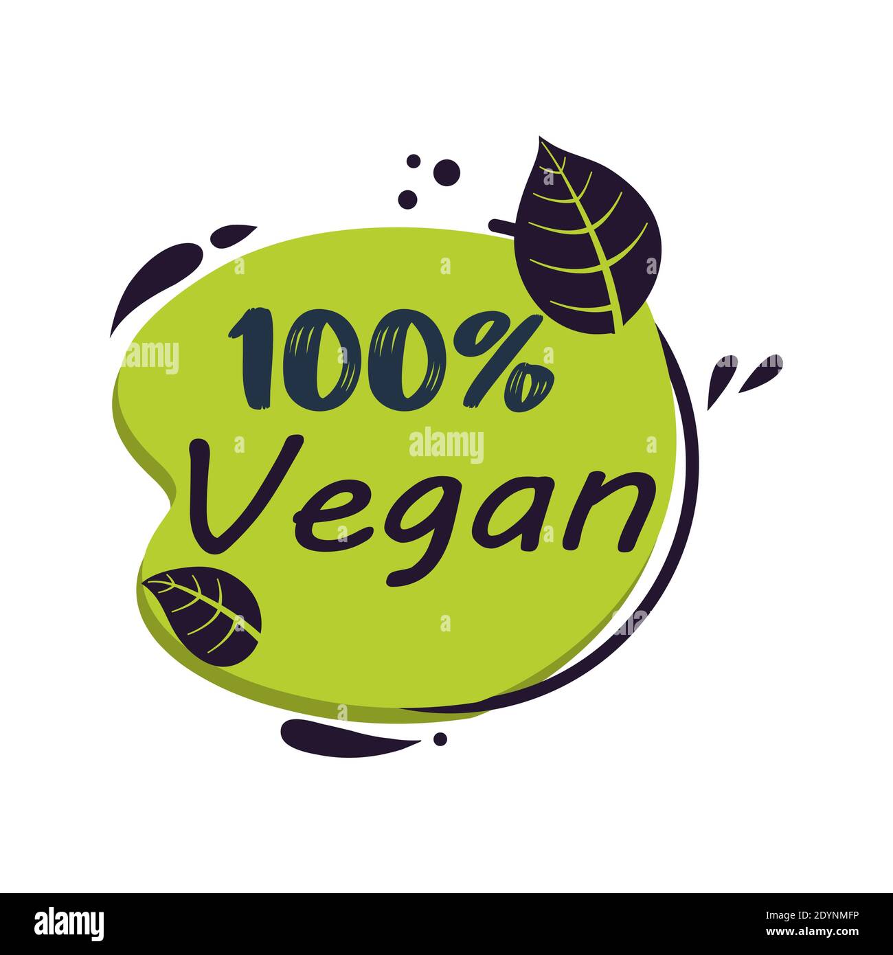 Vegan Food Icon Logo, vegan meal Label. Aufkleber Emblem vegetarisches Produkt zu verpacken. Vektorgrafik Stock Vektor