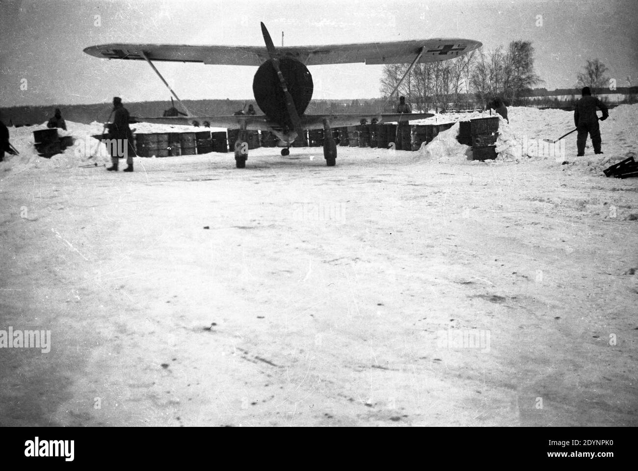 Wehrmacht Luftwaffe Henschel Hs 123 - Deutsche Luftwaffe Henschel Hs-123 Stockfoto