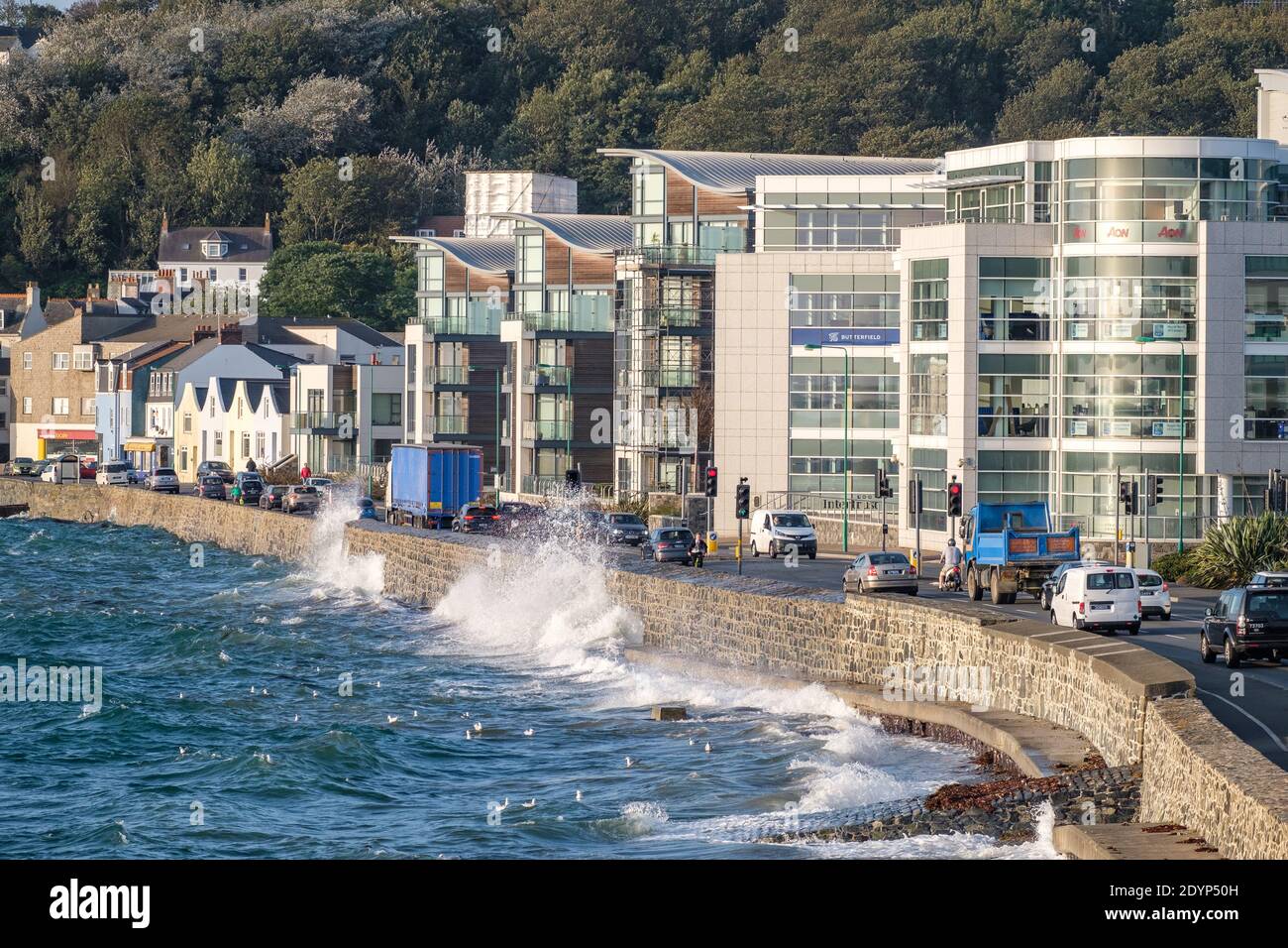 Morgens Pendeln - Guernsey Stockfoto