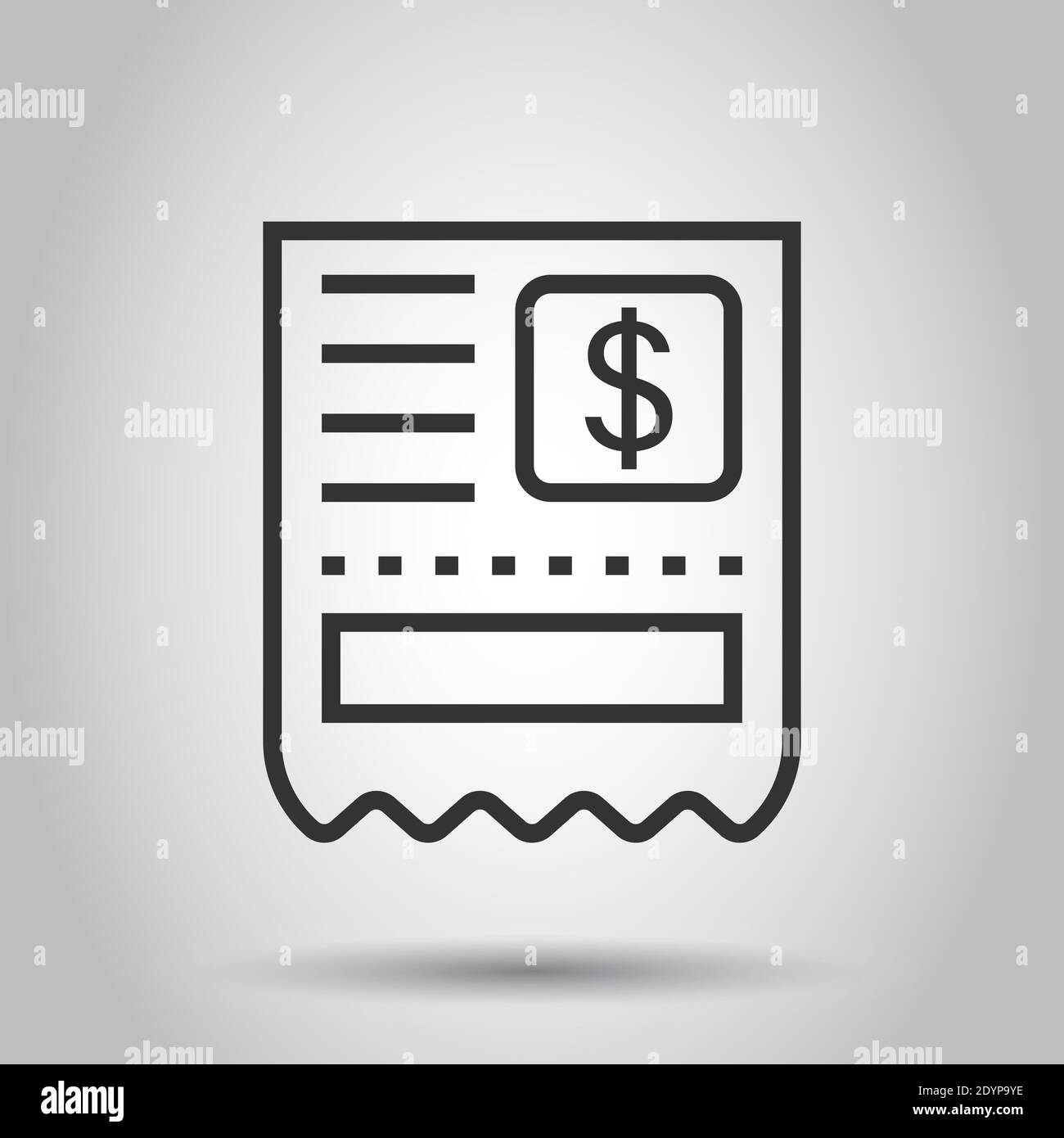 Geld, ob das Symbol im flachen Stil. Scheckheft Vector Illustration auf weißem Hintergrund isoliert. Finanzen gutschein Business Konzept. Stock Vektor