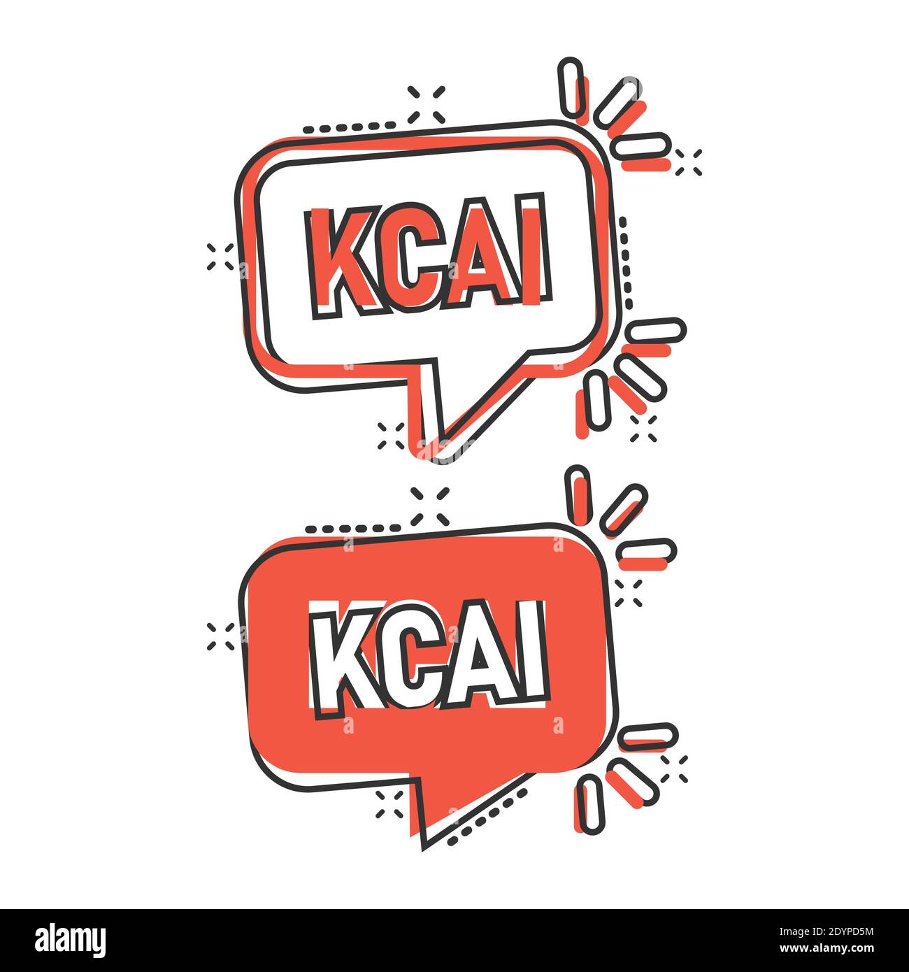 Kcal Icon im Comic-Stil. Diät Cartoon Vektor-Illustration auf weißem Hintergrund isoliert. Kalorien Splash-Effekt Geschäftskonzept. Stock Vektor