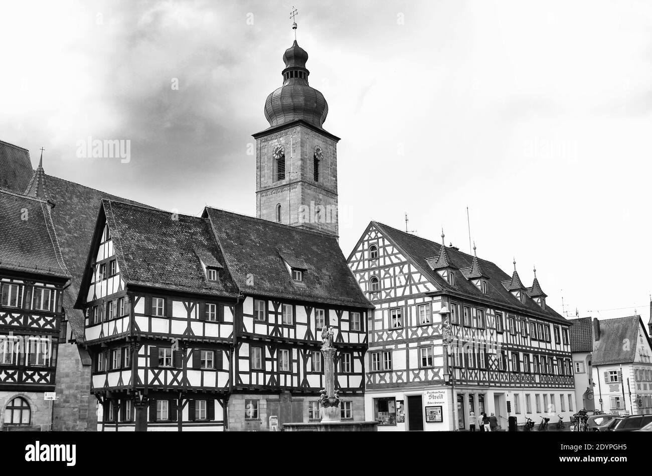 Traditionelle deutsche Häuser der Altstadt, Forchheim, Bayern Stockfoto
