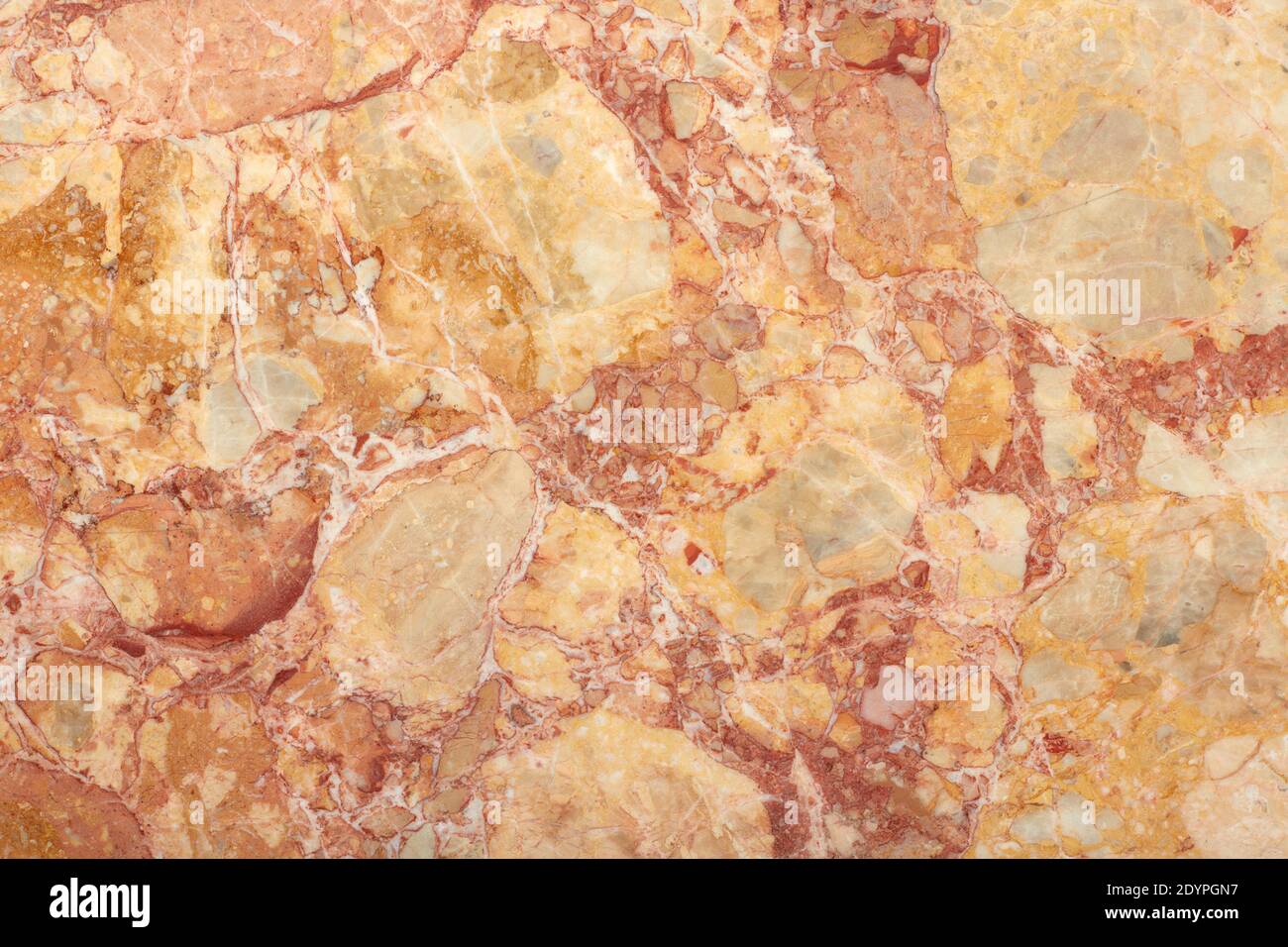 Gelber Marmor Stein Textur Hintergrund, hoch detailliert Stockfoto