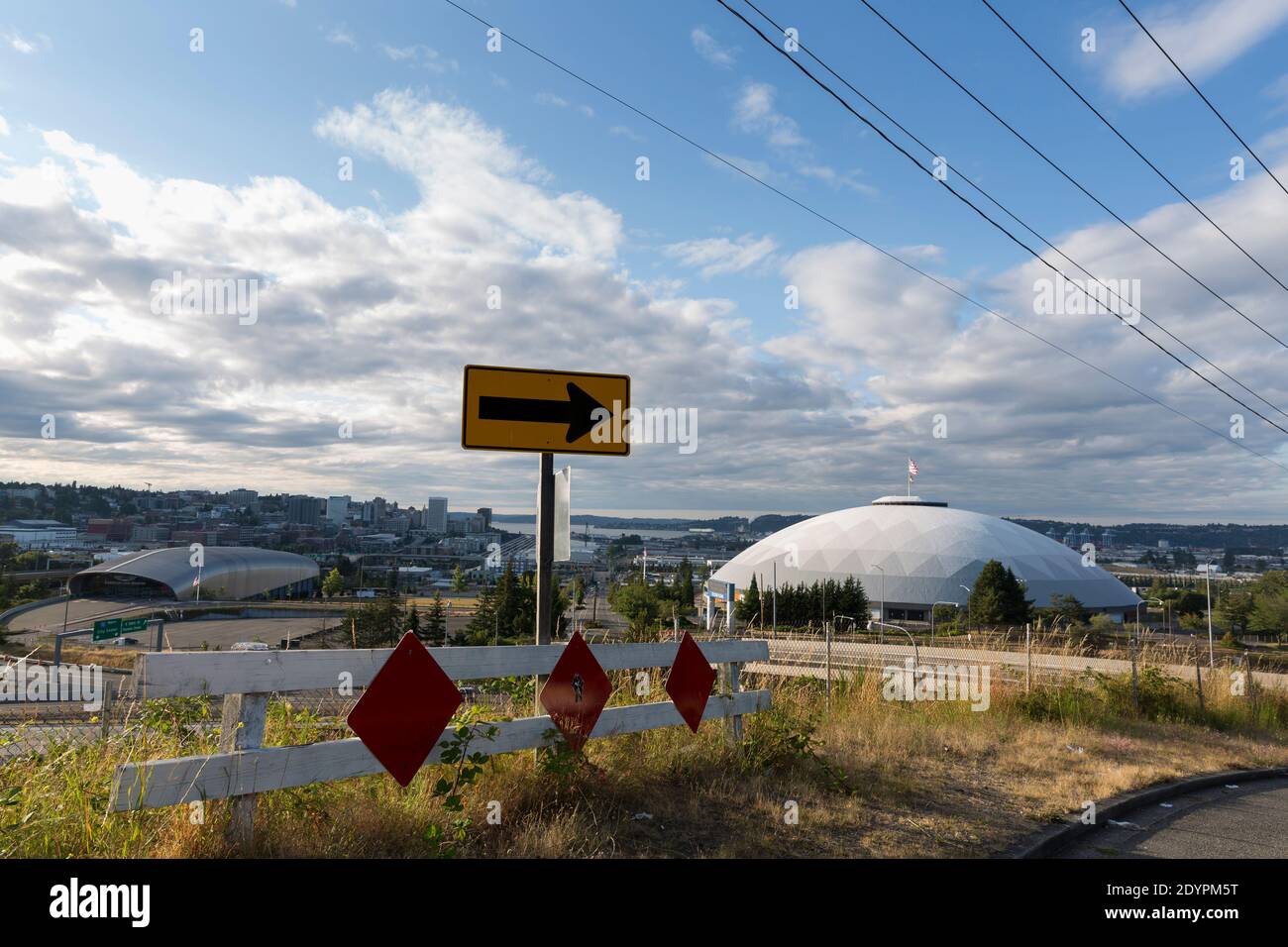 Blick auf New Tacoma aus dem Eastside Viertel. Stockfoto