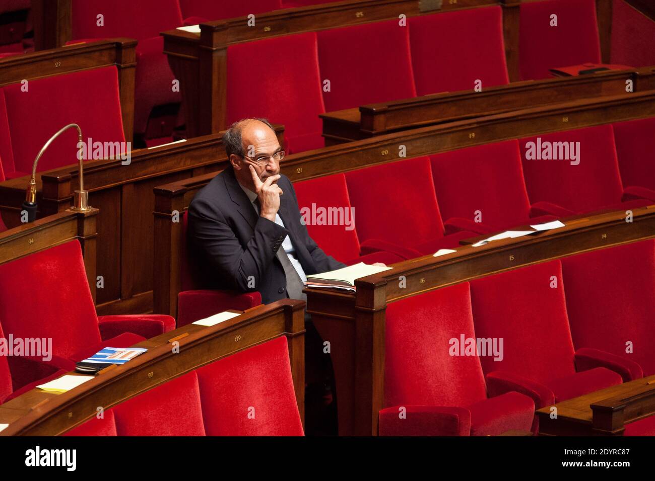 Der ehemalige Haushaltsminister Eric Woerth, abgebildet während der Fragestunde bei der Nationalversammlung in Paris am 19. Juni 2013. Foto von Romain Boe/ABACAPRESS.COM Stockfoto