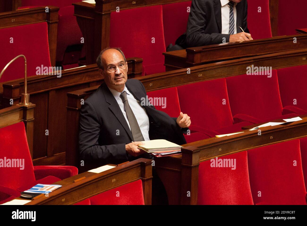 Der ehemalige Haushaltsminister Eric Woerth, abgebildet während der Fragestunde bei der Nationalversammlung in Paris am 19. Juni 2013. Foto von Romain Boe/ABACAPRESS.COM Stockfoto