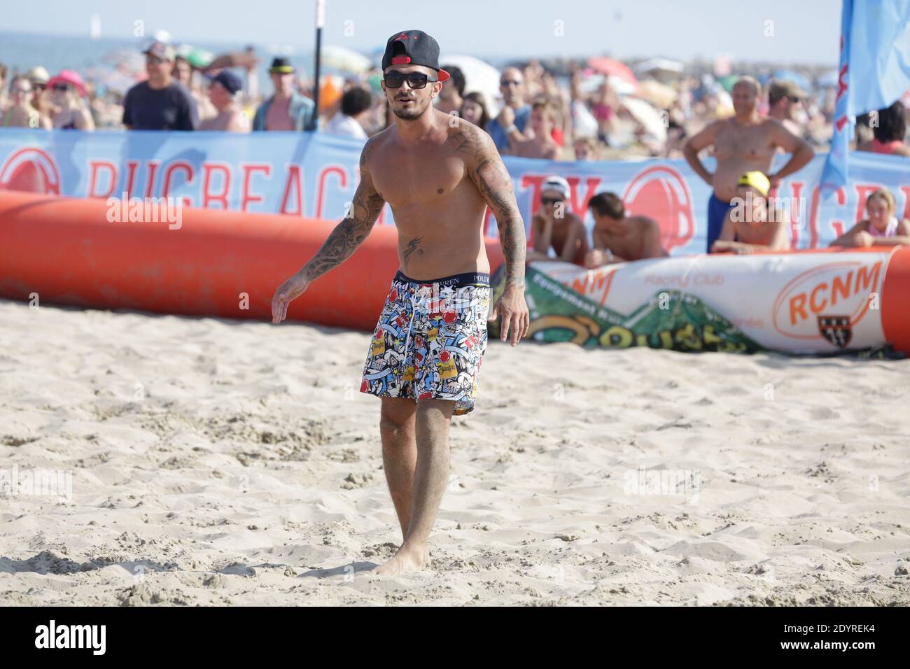 Exklusiv - Julien von 'Les Marseillais' TV-Reality-Show bei RugBeach Party, in Gruissan, Frankreich, am 21. Juli 2013. Foto von Jerome Domine/ABACAPRESS.COM Stockfoto