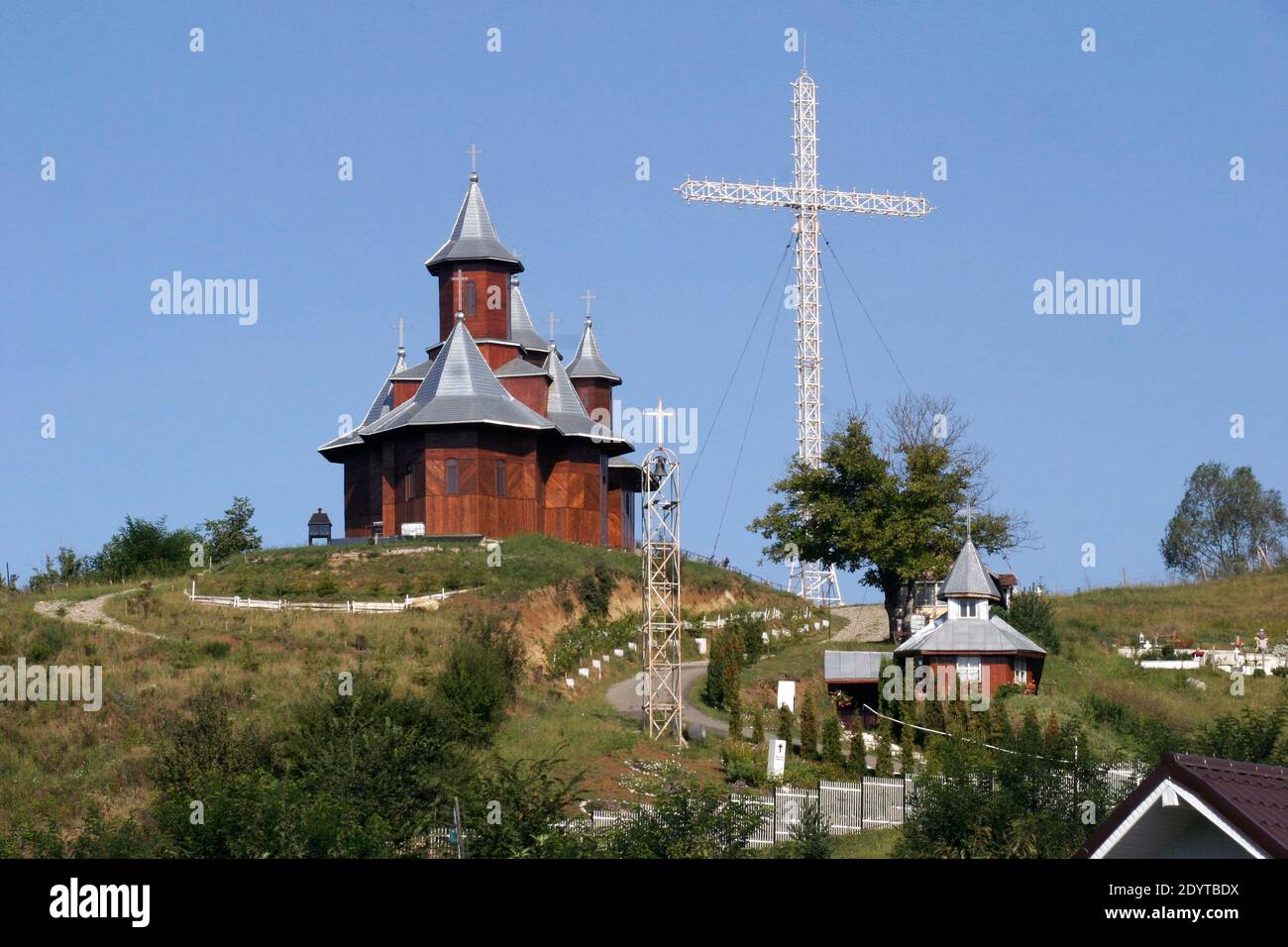 Valea Budului, Kreis Bacau, Rumänien. Schutz des christlich-orthodoxen Klosters Theotokos. Stockfoto