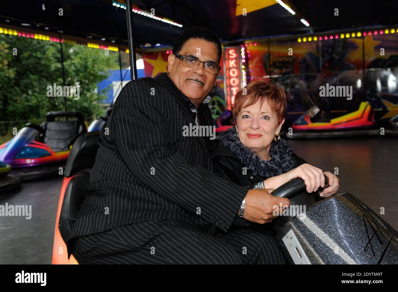 EXKLUSIVE Fabienne Thibeault und Christian bei der Showprobe 'La Tele Qui Chante' in la Fete a Neuneu in Paris, Frankreich am 14. september 2013. Die Show wurde wegen des Regens gelöscht und es gibt keinen Zuschauer. . Foto von Alban Wyters/ABACAPRESS.COM. Stockfoto