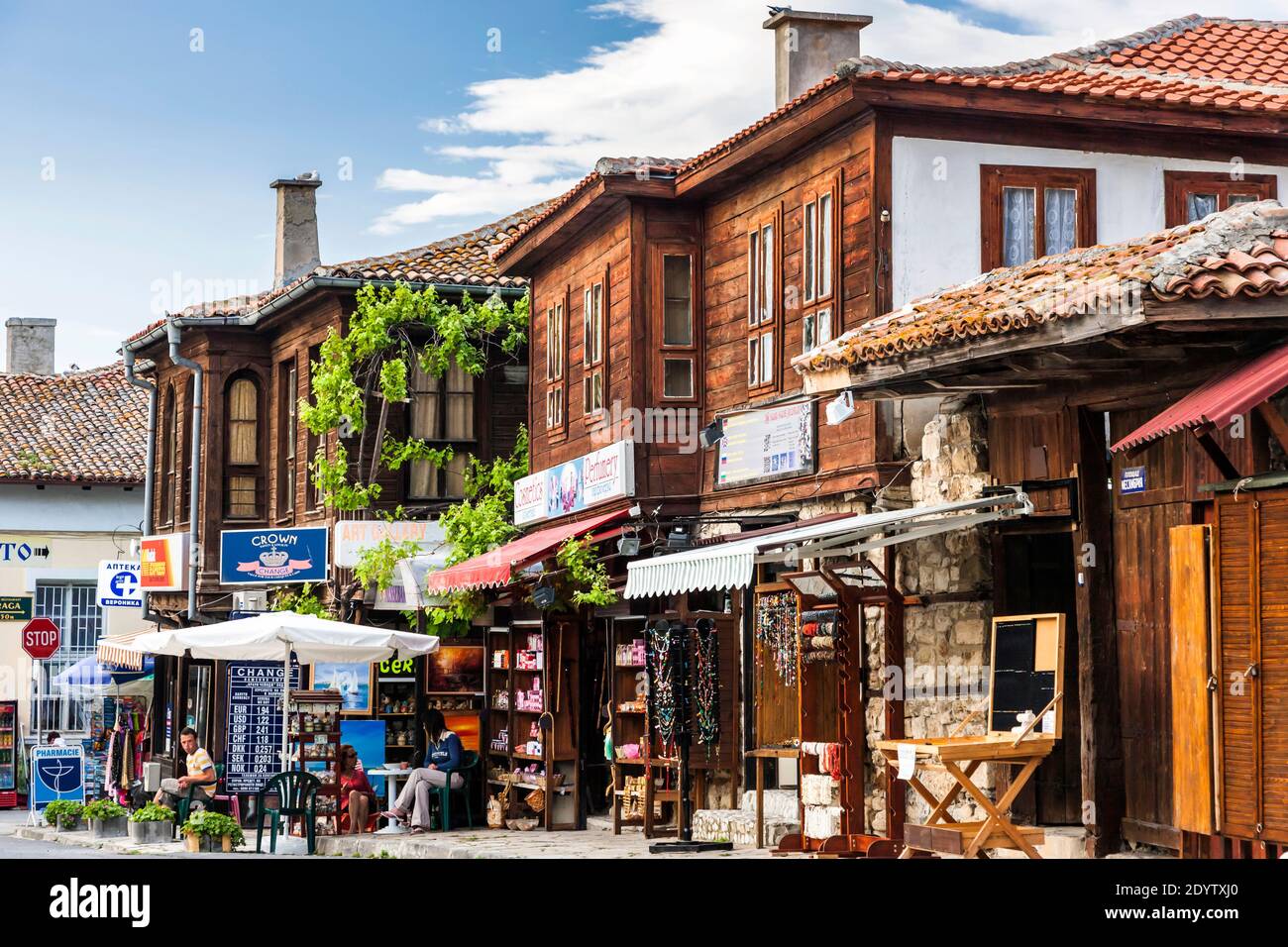 Innenstadt und Straße von Nessebar Insel, Altstadt von Nessebar, Nessebar, Nessebar, Burgas Provinz, Bulgarien, Südosteuropa, Europa Stockfoto