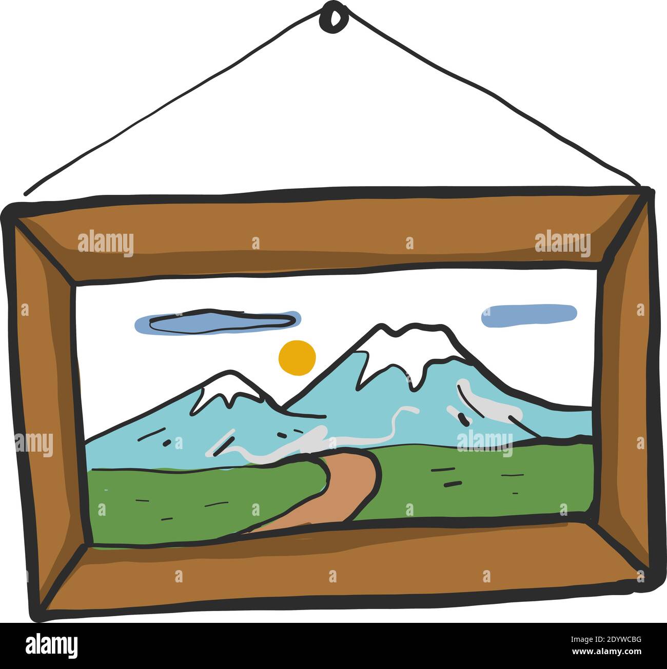 Bild auf einer Wand, Illustration, Vektor auf weißem Hintergrund. Stock Vektor