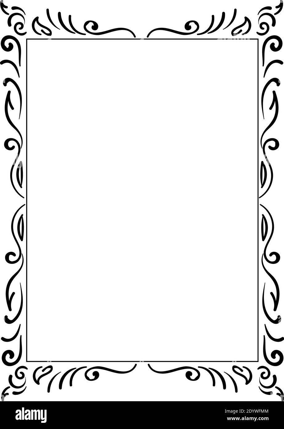 Dekorativer Rahmen, Illustration, Vektor auf weißem Hintergrund. Stock Vektor