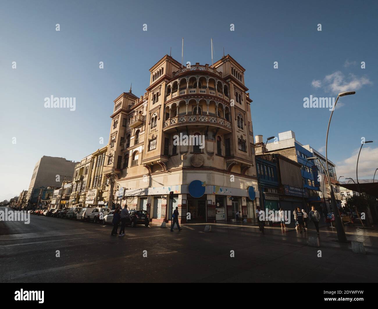 Historisches Gebäude mit neo-mudejarem Architektur Casa Gimenez im Stadtzentrum Von Antofagasta im Norden Chiles Stockfoto