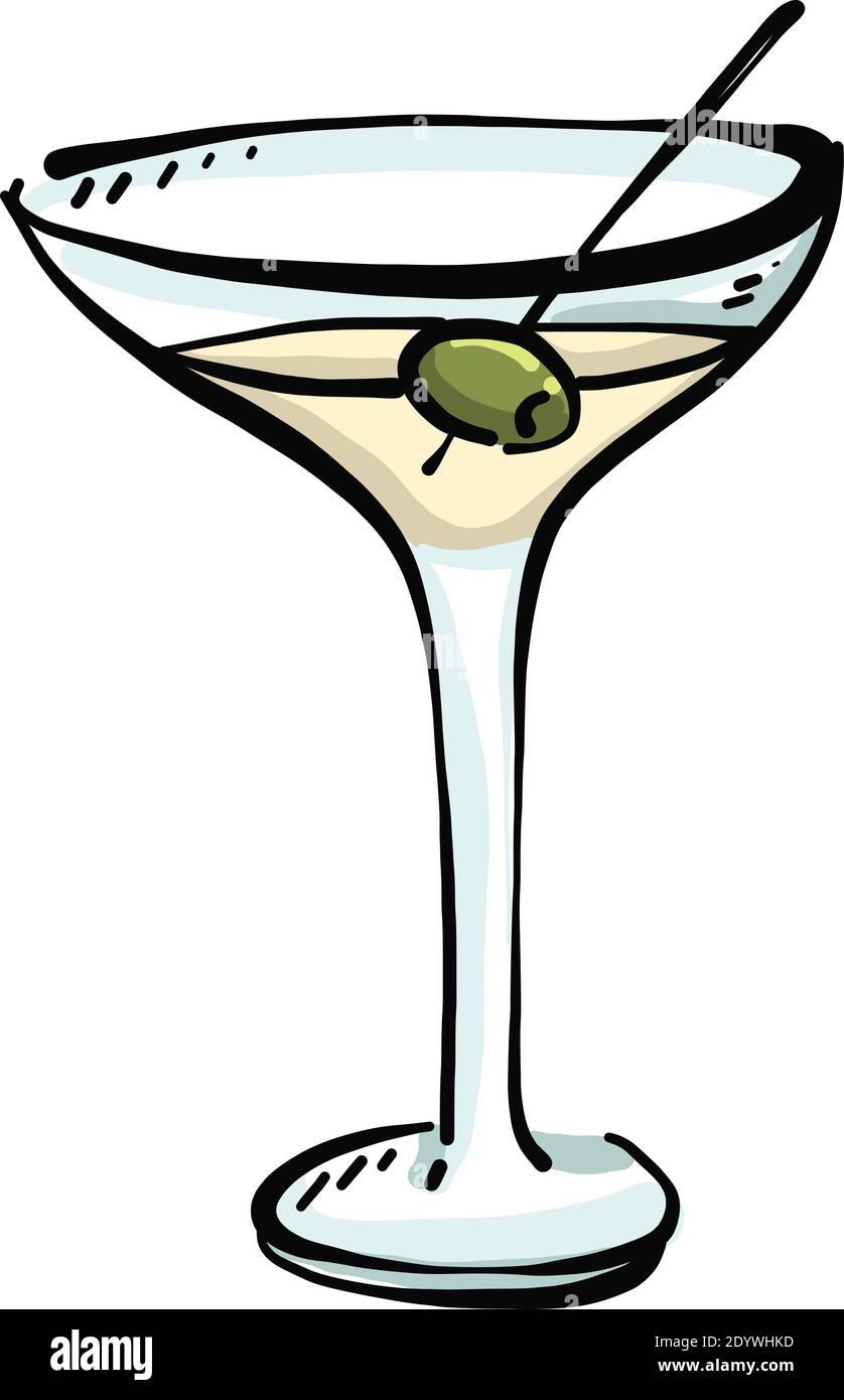 Ausgefallener Coctail, Illustration, Vektor auf weißem Hintergrund. Stock Vektor