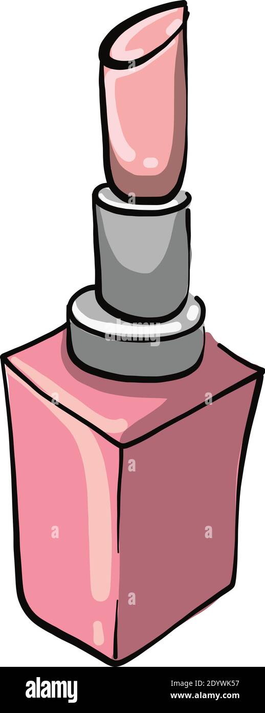 Rosa Lippenstift, Illustration, Vektor auf weißem Hintergrund. Stock Vektor