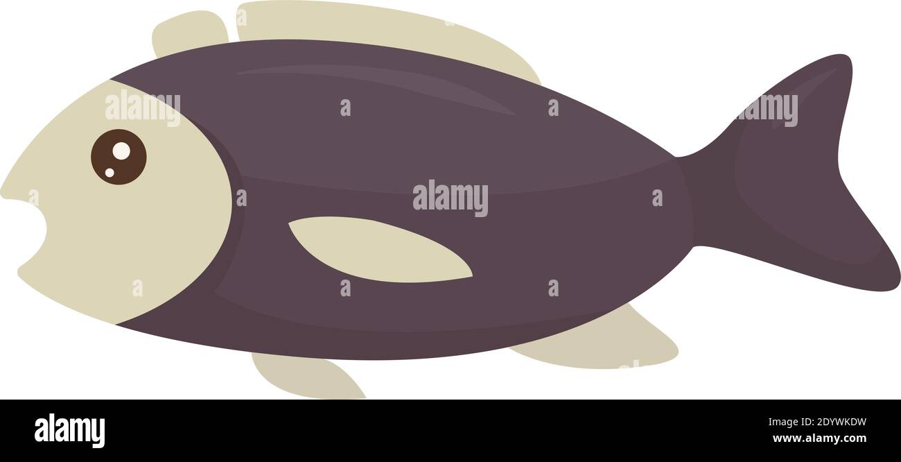 Lila Fisch, Illustration, Vektor auf weißem Hintergrund. Stock Vektor