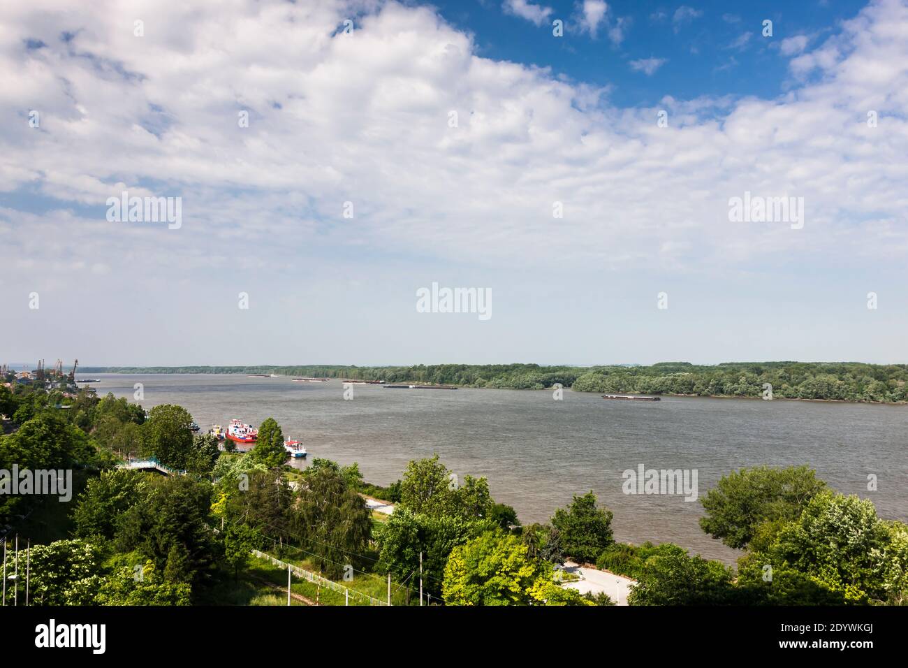 Donau bei Ruse, die Grenze zu Rumänien, Ruse, Ruse Provinz, Bulgarien, Südosteuropa, Europa Stockfoto
