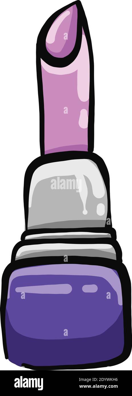 Rosa Lippenstift für Mädchen, Illustration, Vektor auf weißem Hintergrund. Stock Vektor