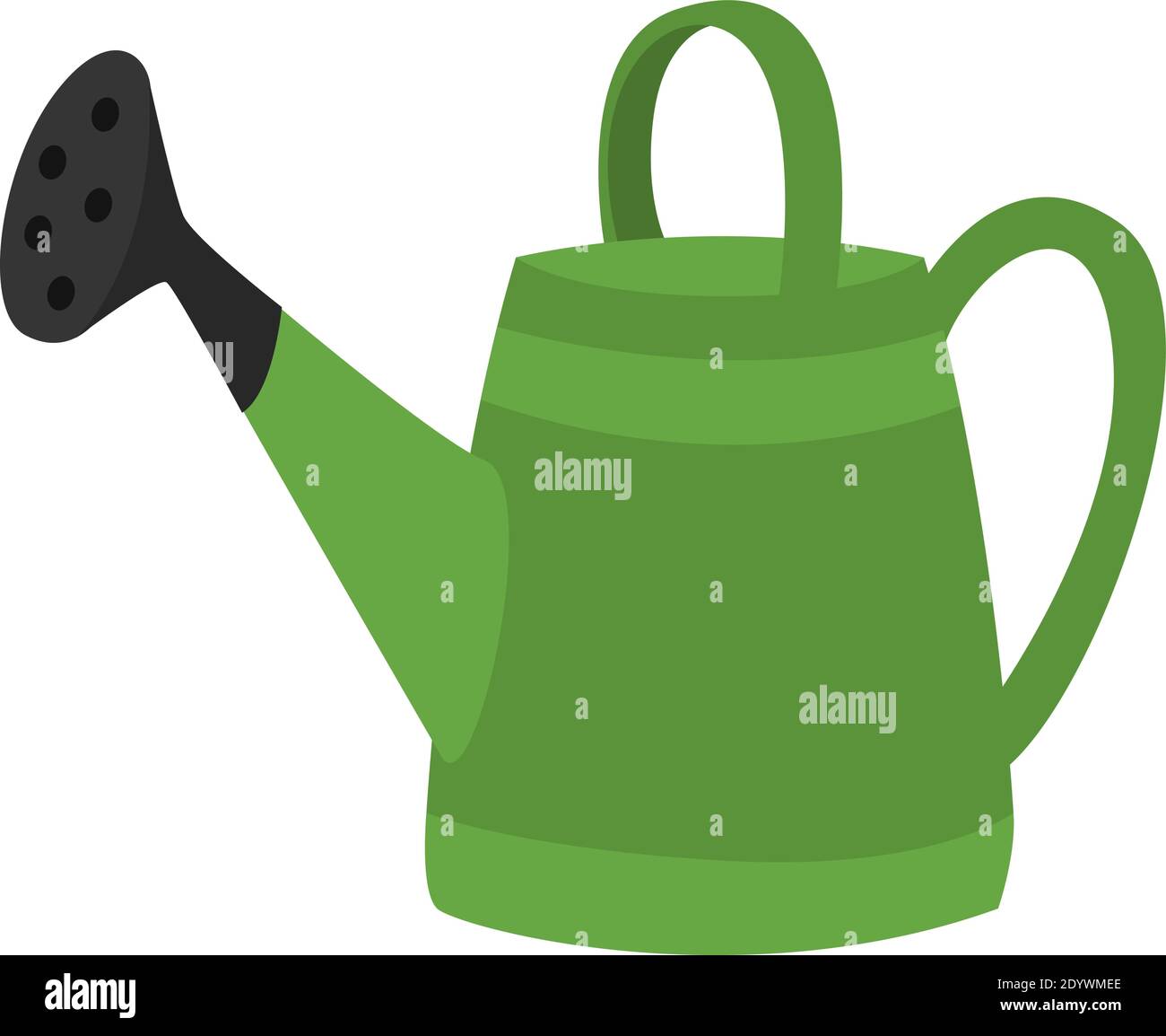 Grüne Gießkanne, Illustration, Vektor auf weißem Hintergrund. Stock Vektor