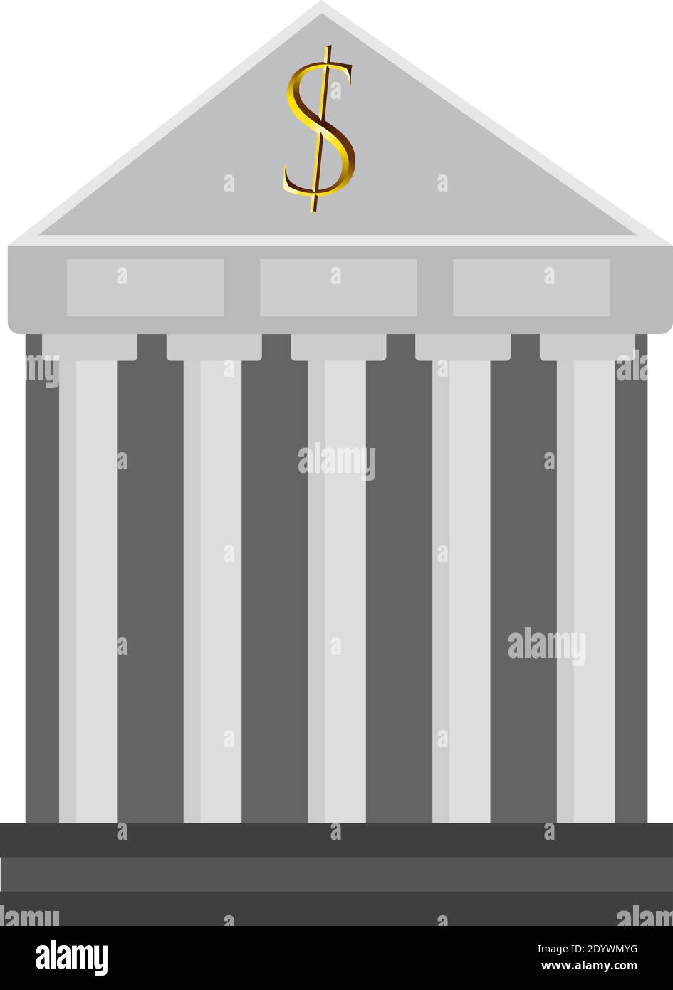 Bankgebäude, Illustration, Vektor auf weißem Hintergrund. Stock Vektor