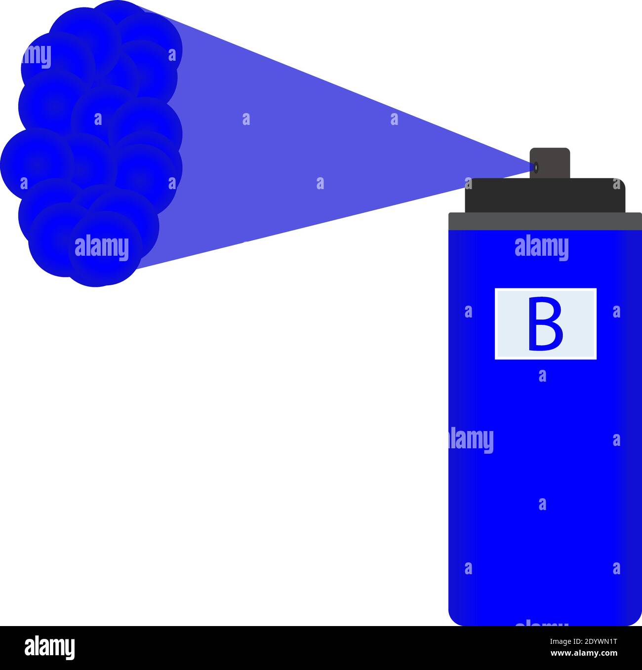 Blaue Sprühfarbe, Illustration, Vektor auf weißem Hintergrund. Stock Vektor