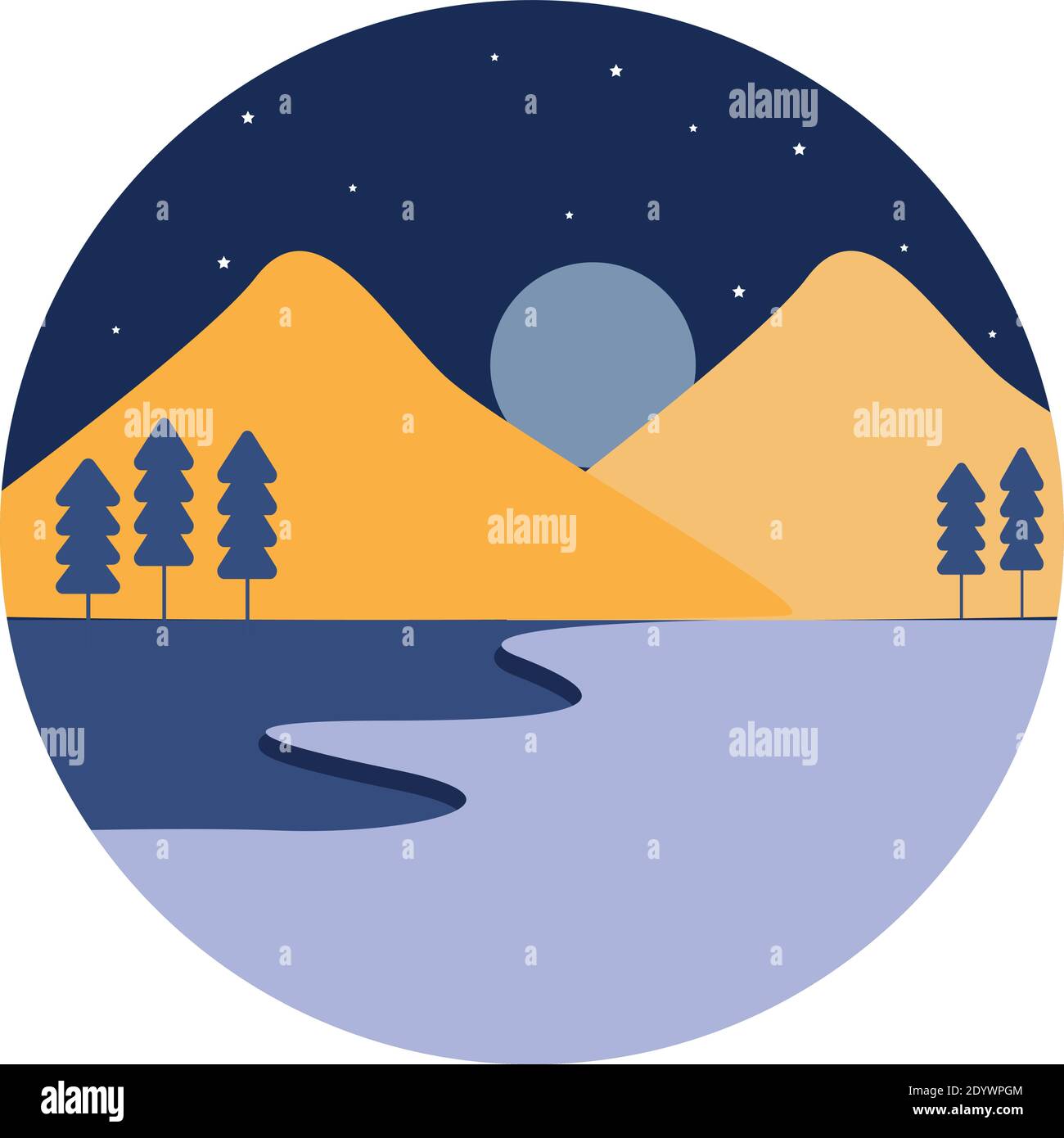 Sandige Berge, Illustration, Vektor auf weißem Hintergrund. Stock Vektor