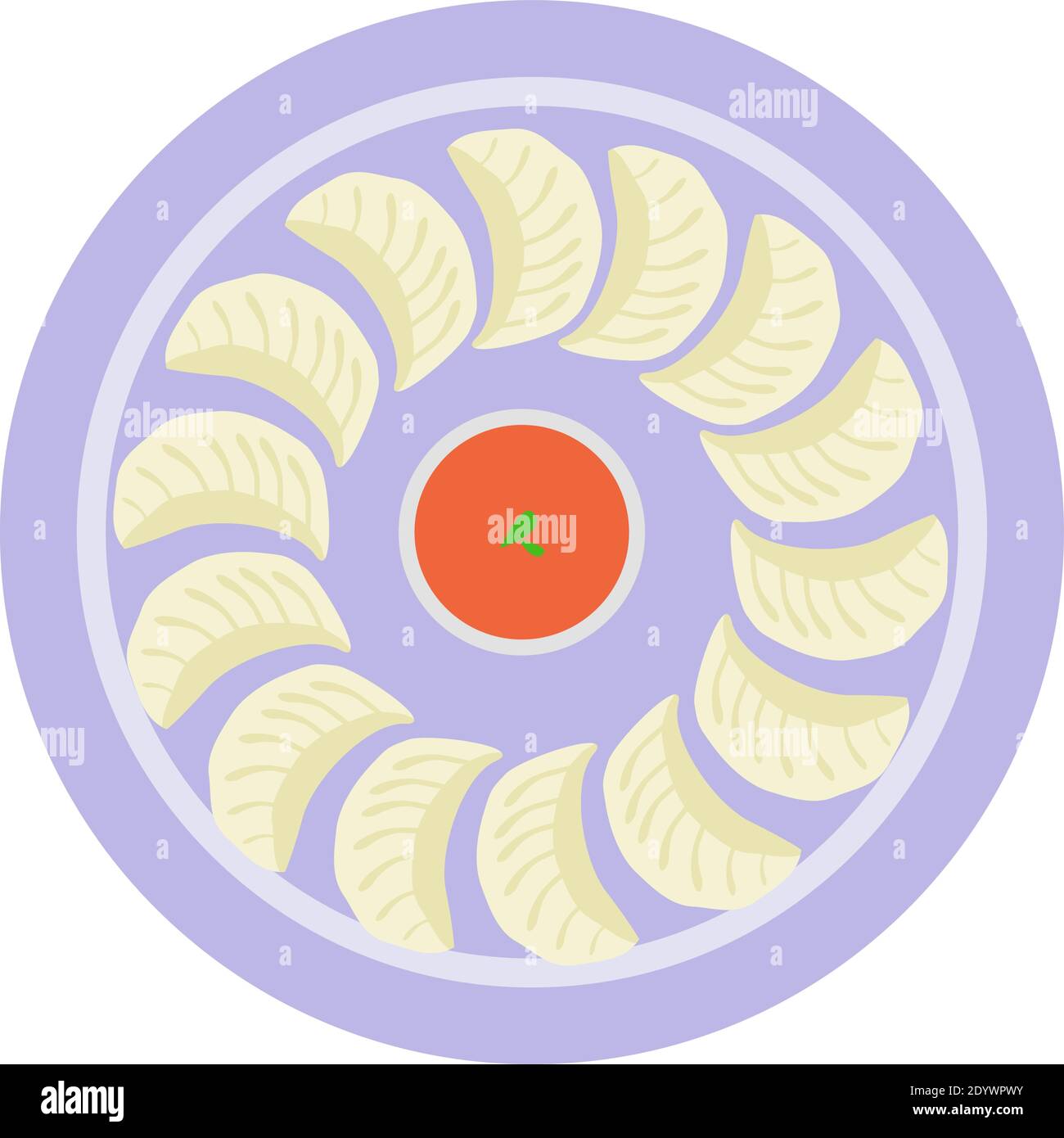 Köstliche Momos, Illustration, Vektor auf weißem Hintergrund. Stock Vektor