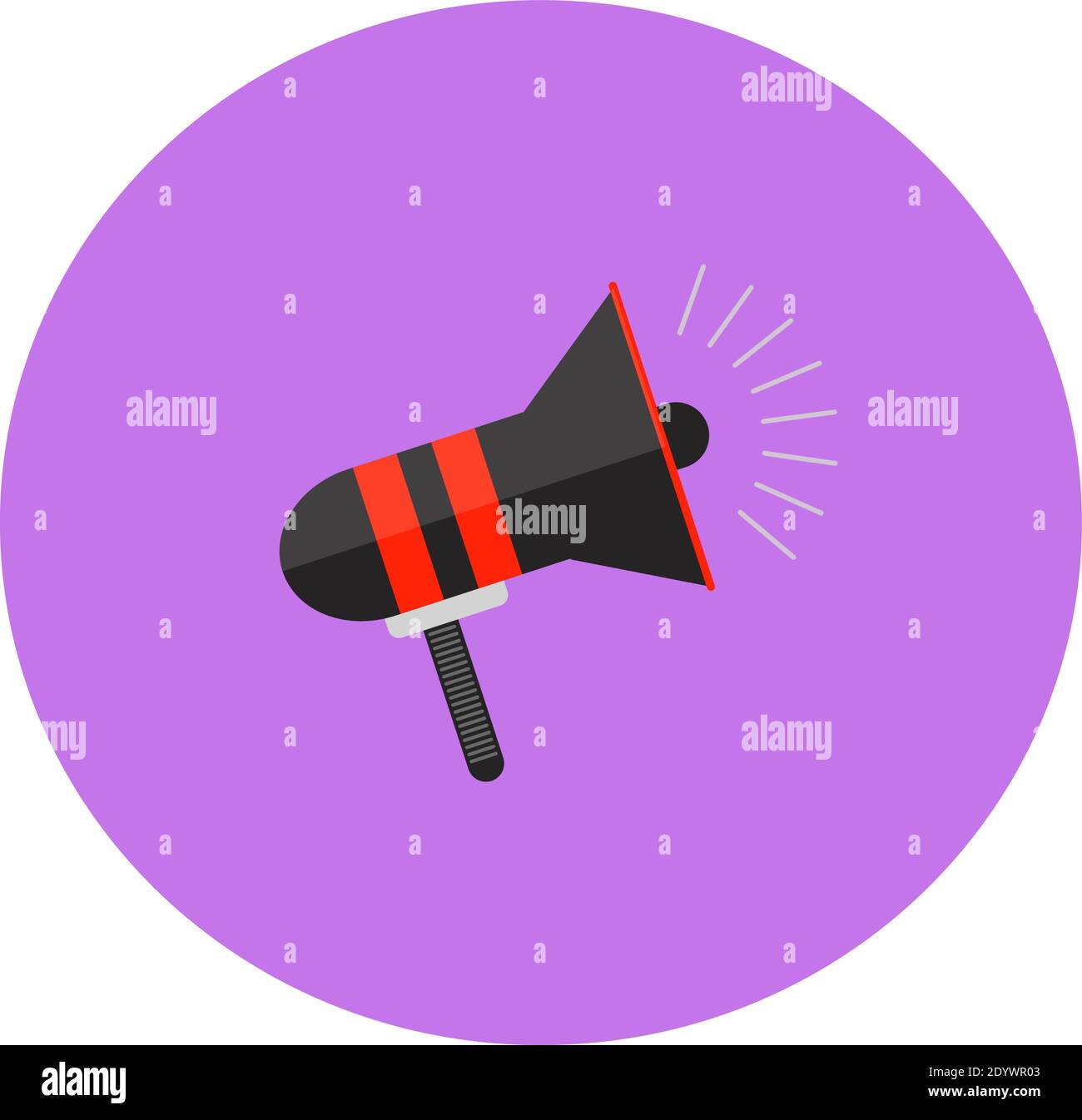 Schwarzes Megaphon, Illustration, Vektor auf weißem Hintergrund. Stock Vektor