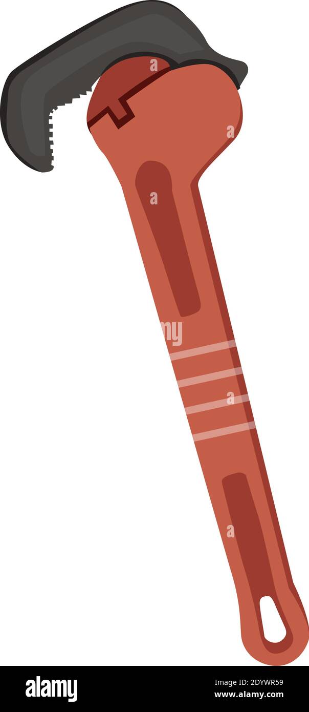 Klempner-Werkzeug, Illustration, Vektor auf weißem Hintergrund. Stock Vektor
