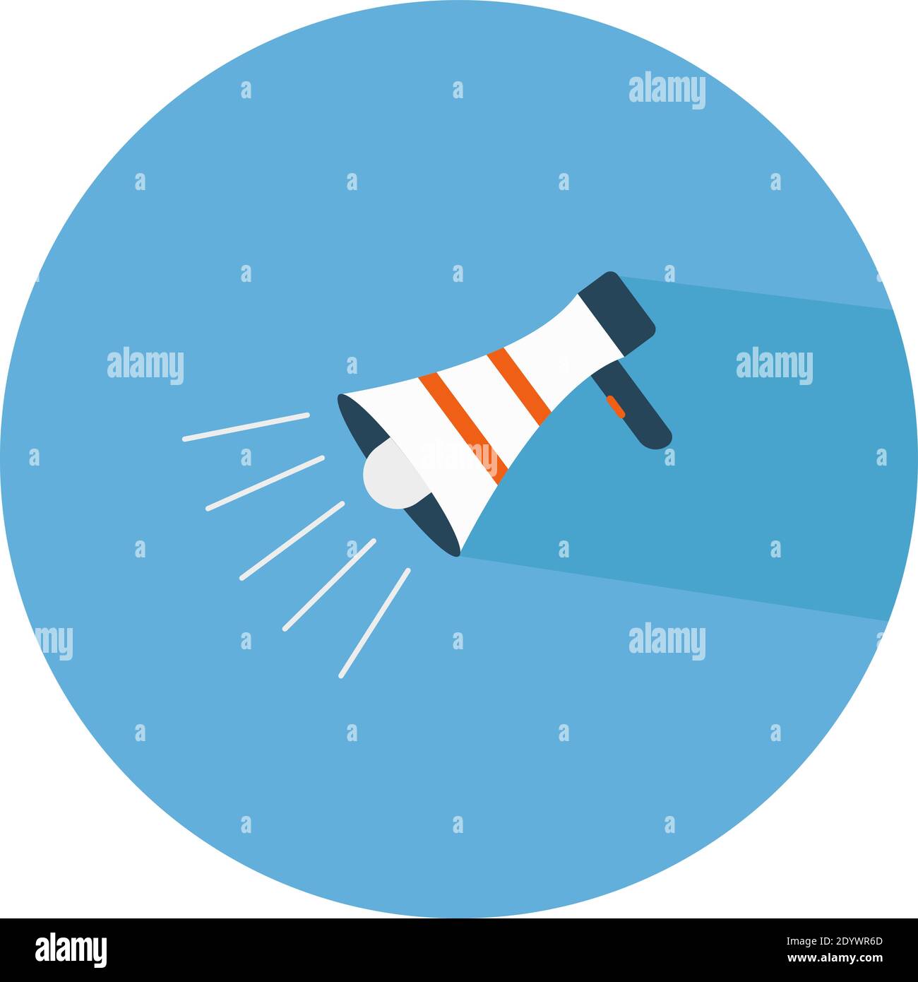 Weißes Megaphon, Illustration, Vektor auf weißem Hintergrund. Stock Vektor