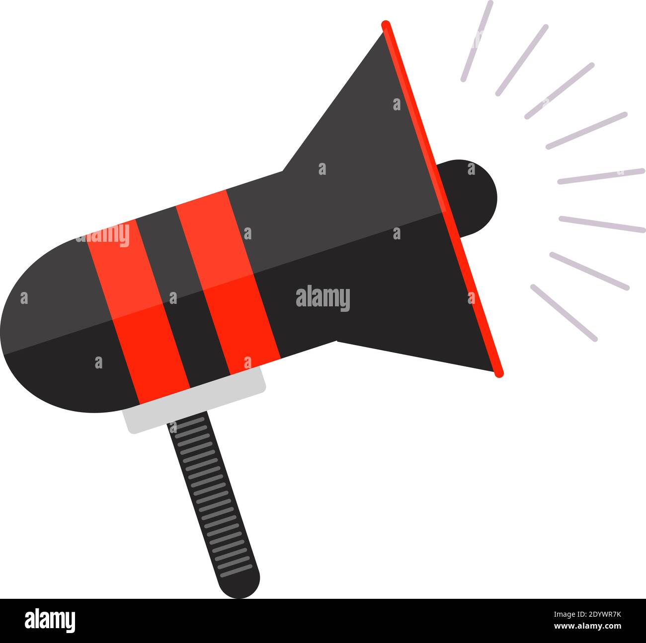 Schwarzes Megaphon, Illustration, Vektor auf weißem Hintergrund. Stock Vektor