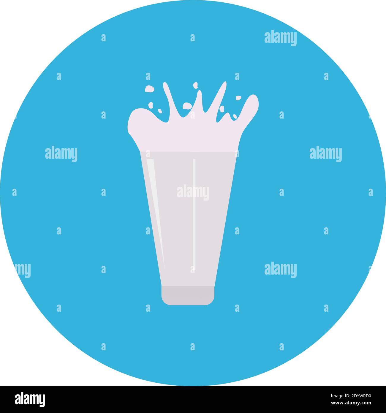 Volles Glas Milch, Illustration, Vektor auf weißem Hintergrund. Stock Vektor