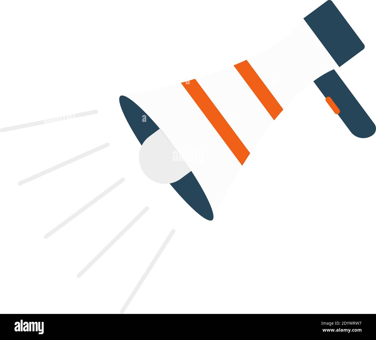 Weißes Megaphon, Illustration, Vektor auf weißem Hintergrund. Stock Vektor