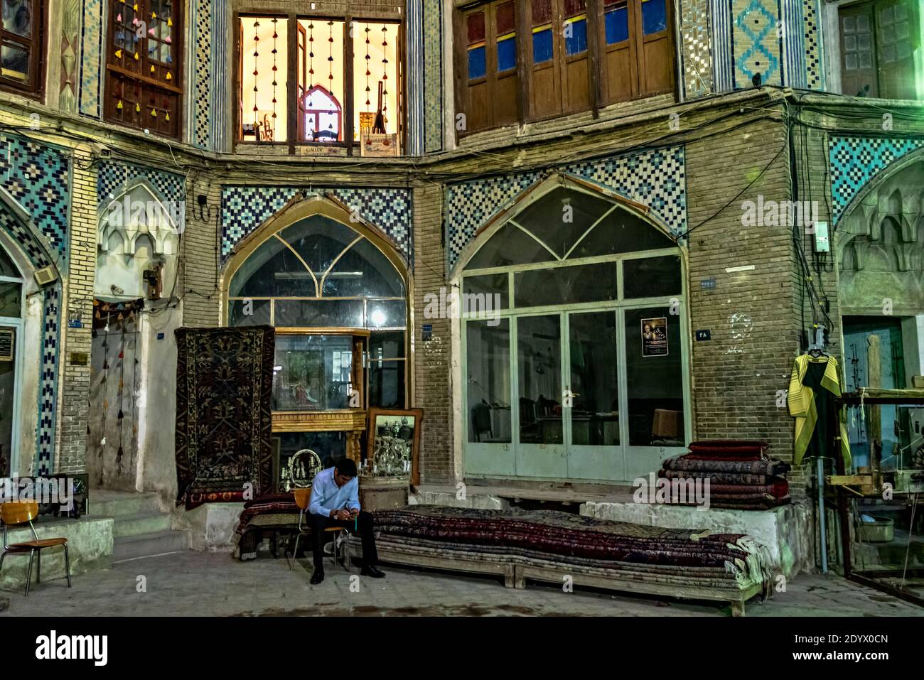 23. Oktober 2018. Aminoddole Caravansarai oder Timche Plaza, Kashan Basar, Kashan, Iran. Stockfoto